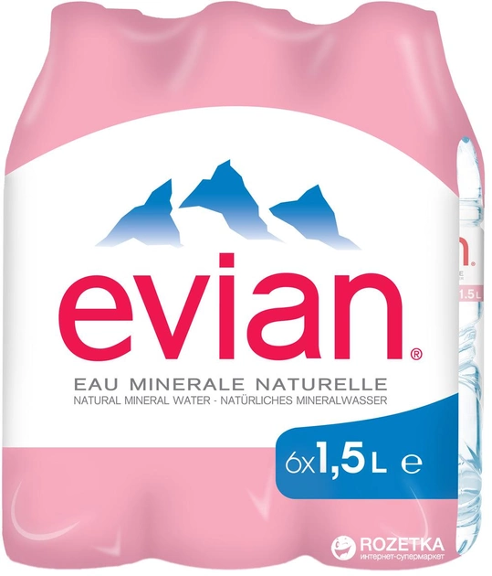 Акція на Упаковка мінеральної негазованої води Evian негазована 1.5 л x 6 шт від Rozetka