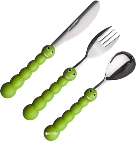 Набір дитячих столових приборів Banquet Гусениця 3 предмета (41WF1613PCS) - Фото 1 Набір дитячих столових приборів Banquet Гусениця 3 предмета (41WF1613PCS) - зображення 1