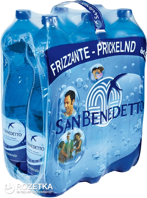 Акція на Упаковка мінеральної газованої води San Benedetto 1.5 л х 6 шт від Rozetka