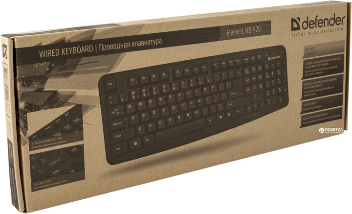 Клавіатура дротова Defender Element HB-520 PS/2 Black (45520) - зображення 2