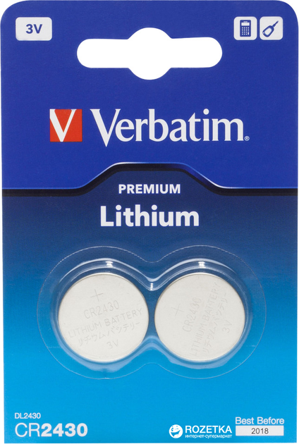 Verbatim CR2430 3V Premium Lithium Battery (Pack of 4) 49534