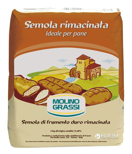 Мука из твердых сортов пшеницы Molino Grassi Semola Rimacinata Per Pane 1 кг 8013971006119