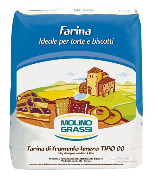 Мука из мягких сортов пшеницы Molino Grassi Torte e Biscotti Tipo 00 1 ...