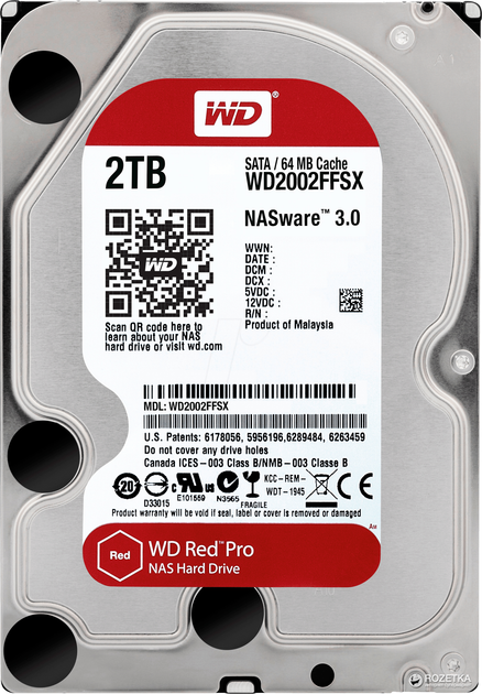 Жесткий диск Western Digital Red Pro 2TB 7200rpm 64MB WD2002FFSX 3.5