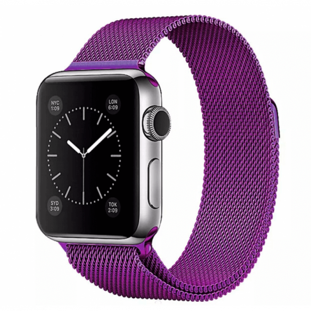 Миланская Петля для Apple Watch 42/44/45/49 мм Фиолетовый - Фото 1 Миланская Петля для Apple Watch 42/44/45/49 мм Фиолетовый - изображение 1