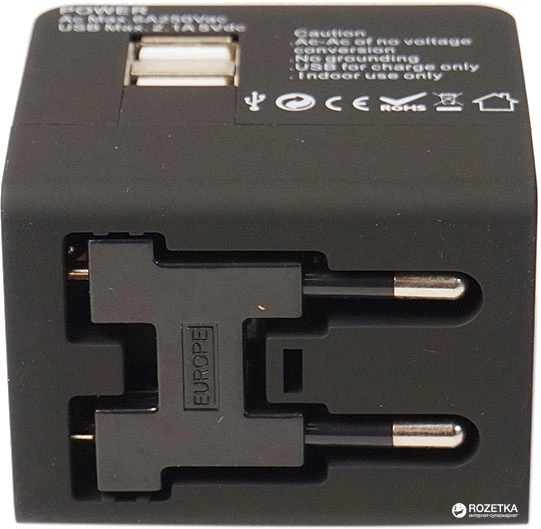 Перехідник мережевий PowerPlant універсальний з USB (DV00DV5067) - Фото 3 Перехідник мережевий PowerPlant універсальний з USB (DV00DV5067) - зображення 3
