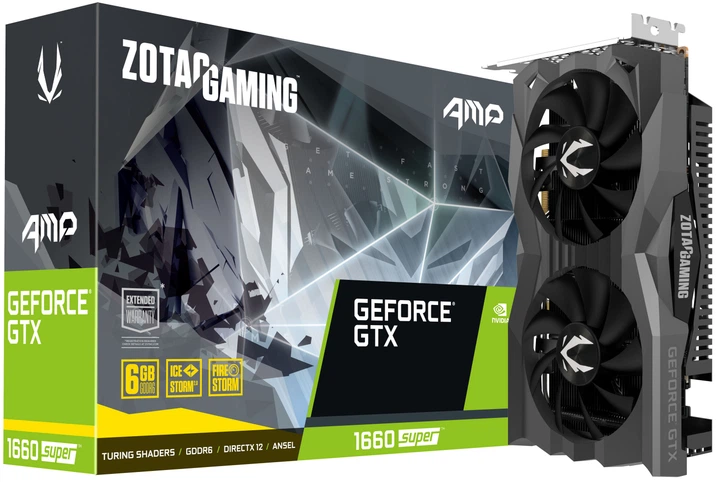 Видеокарта Zotac PCI-Ex GeForce GTX 1660 Super AMP 6GB GDDR6 (192bit) (1845/14000) (HDMI, 3 x DisplayPort) (ZT-T16620D-10M) - изображение 6