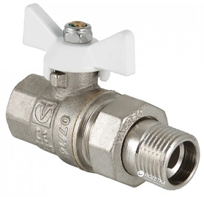 Кран шаровой VALTEC с полусгоном вн-нар 1/2\" (белая ручка) (VT.227.NW ...