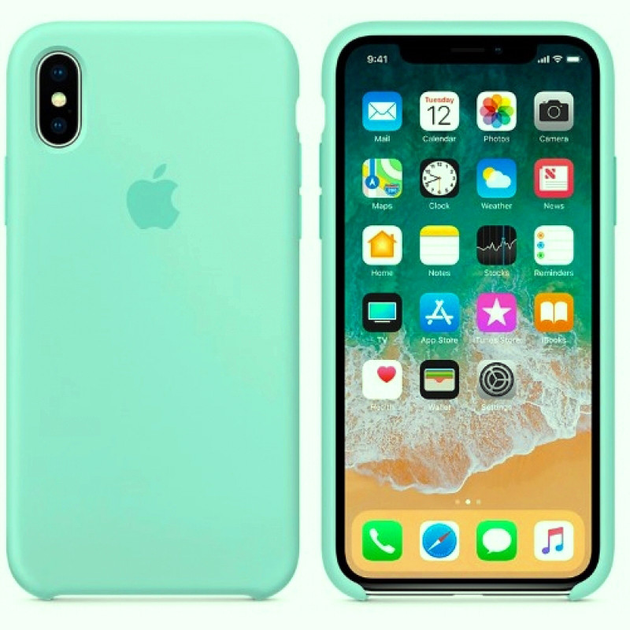 Чехол Silicone Сase для Iphone XS Max бампер накладка Marine Green ...