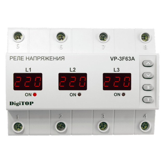 Реле напряжения DigiTOP VP-3F63A - Фото 2 Реле напряжения DigiTOP VP-3F63A - изображение 2