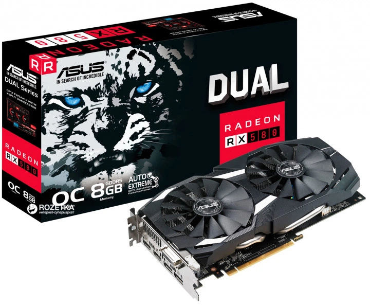 Видеокарта Asus PCI-Ex Radeon RX 580 Dual OC 8GB GDDR5 (256bit