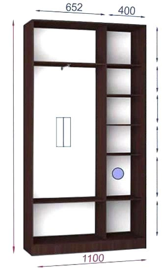 Шафа купе Luxe Studio Стандарт-1 Кольоровий комбінований фасад-11 1100x2300x450 дводверний (19034) - Фото 2 Шафа купе Luxe Studio Стандарт-1 Кольоровий комбінований фасад-11 1100x2300x450 дводверний (19034) - зображення 2