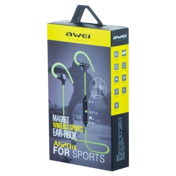 Наушники беспроводные Bluetooth Awei A620BL с магнитами, черные - изображение 5