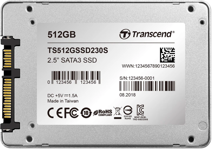 SSD диск Transcend SSD230S Premium 512GB 2.5" SATA III 3D V-NAND TLC (TS512GSSD230S) - Фото 6 SSD диск Transcend SSD230S Premium 512GB 2.5" SATA III 3D V-NAND TLC (TS512GSSD230S) - зображення 6