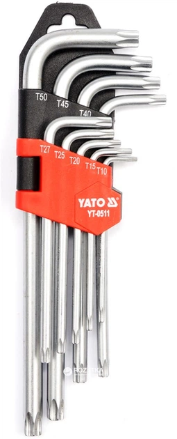 Набір ключів Torx Yato 9 предметів T10-T50 (YT-0511) - Фото 1 Набір ключів Torx Yato 9 предметів T10-T50 (YT-0511) - зображення 1