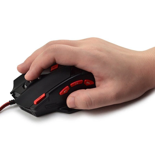 Игровая мышь Zelotes T-90 Черный с красным max разрешение 9200 DPI с LED подсветкой 8 кнопок проводная для игр - изображение 15