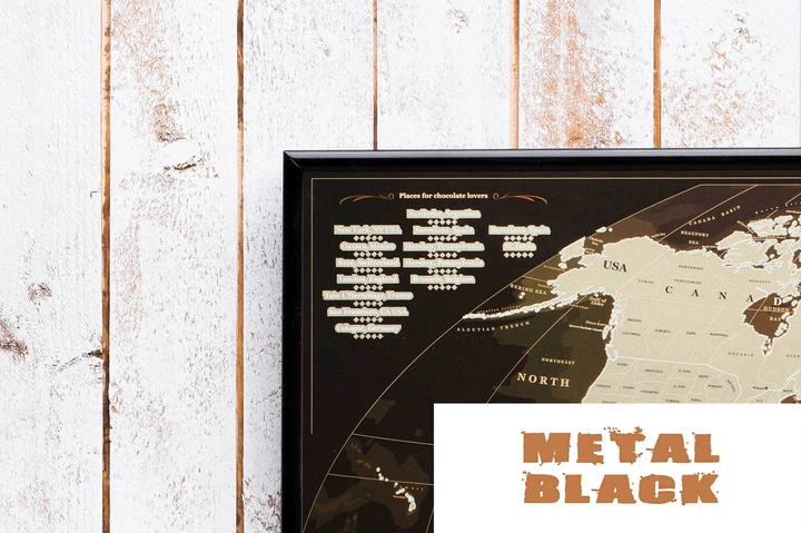 Большая скретч карта мира путешествий в черной раме MyMap Coffee edition ENG 90x65 см - изображение 6