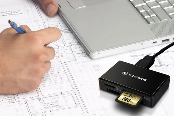 Универсальный картридер USB 3.2 Gen 1 / 3.1 Gen 1 Transcend TS-RDF8K2 черный - изображение 2