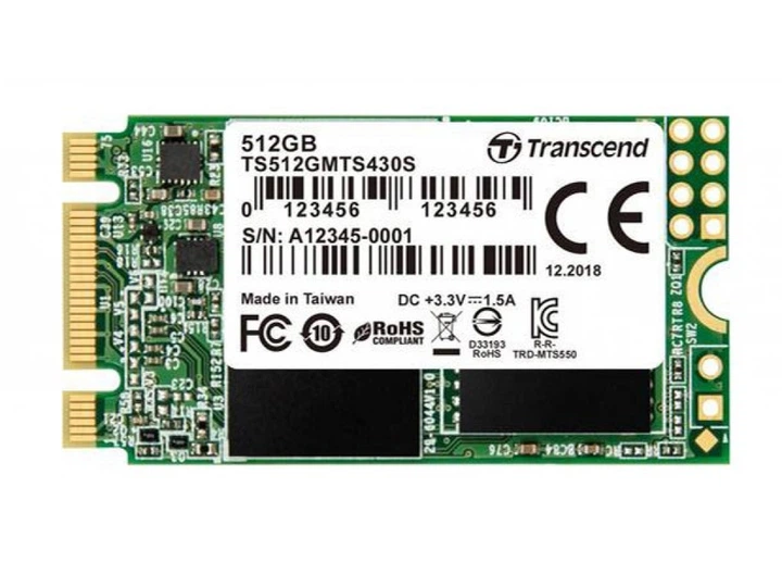 SSD накопитель Transcend MTS430S M.2-2242 SATA 512GB (TS512GMTS430S) - Фото 2 SSD накопитель Transcend MTS430S M.2-2242 SATA 512GB (TS512GMTS430S) - изображение 2