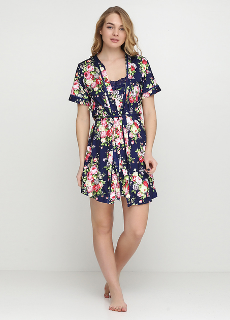 Ночная сорочка и халат Saimeiqi 3XL синяя 1518 – Брендовая одежда | ROZETKA