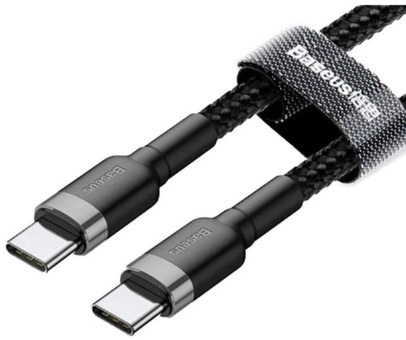 Кабель Baseus Cafule PD2.0 60 Вт Type-C cable 20 В 3 A 2 м Gray/Black (CATKLF-HG1) - зображення 3