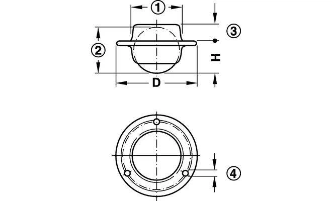 Опора шариковая Hafele с пластиной D25/45 мм 17 кг (661.02.250) - изображение 2