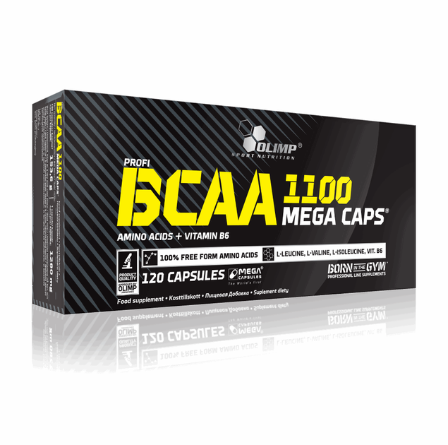 Аминокислота BCAA Olimp Sport Nutrition BCAA 1100 Mega Caps, 120 капсул - Фото 1 Аминокислота BCAA Olimp Sport Nutrition BCAA 1100 Mega Caps, 120 капсул - изображение 1