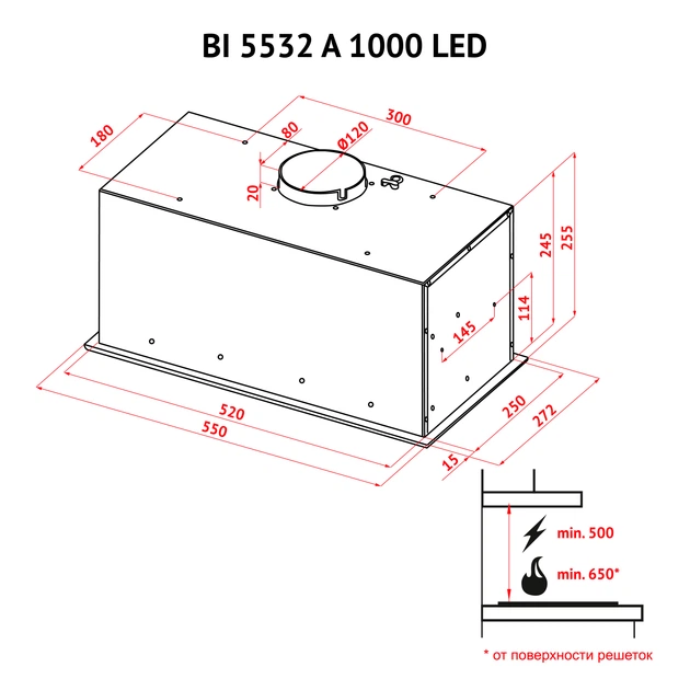 Вытяжка PERFELLI BI 5532 A 1000 I LED - Фото 8 Вытяжка PERFELLI BI 5532 A 1000 I LED - изображение 8
