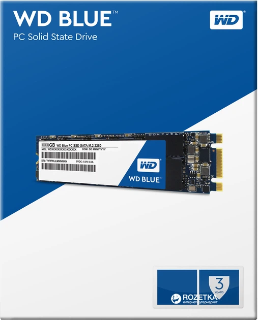SSD диск Western Digital Blue 250GB M.2 SATAIII TLC (WDS250G2B0B