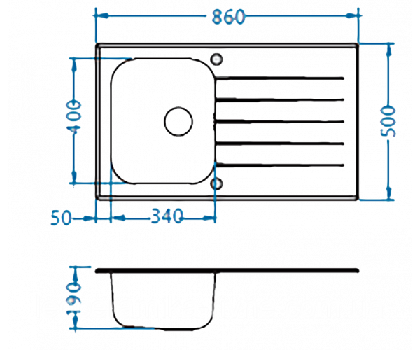 Кухонная мойка Alveus GLASSIX 10 закаленное стекло белое (1099462) - изображение 3