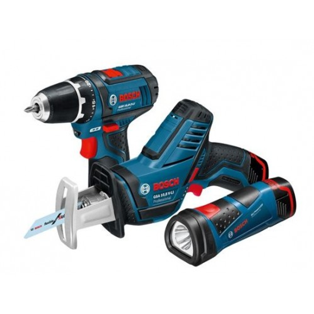 Набор аккумуляторного инструмента 3 в 1 Bosch Professional: шуруповерт ...