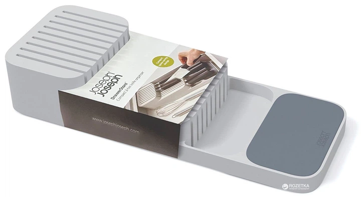 Компактный органайзер для ножей Joseph Joseph Counterstore двухуровневый Серый (85120) - изображение 4