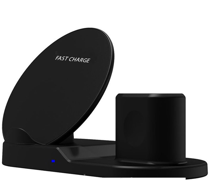 Беспроводное зарядное устройство Smart Wireless fast charge 3 in1 подставка док станция Qi/Lightning для телефона, планшета, наушников, смарт часов - изображение 5