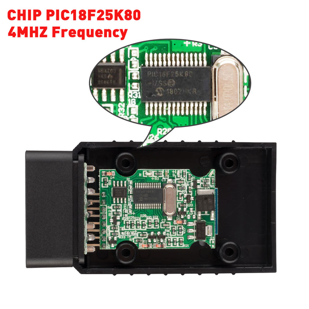 Универсальный автосканер адаптер для диагностики авто Wi-Fi ELM327 v1.5 OBD2 PIC18F25K80 - изображение 4