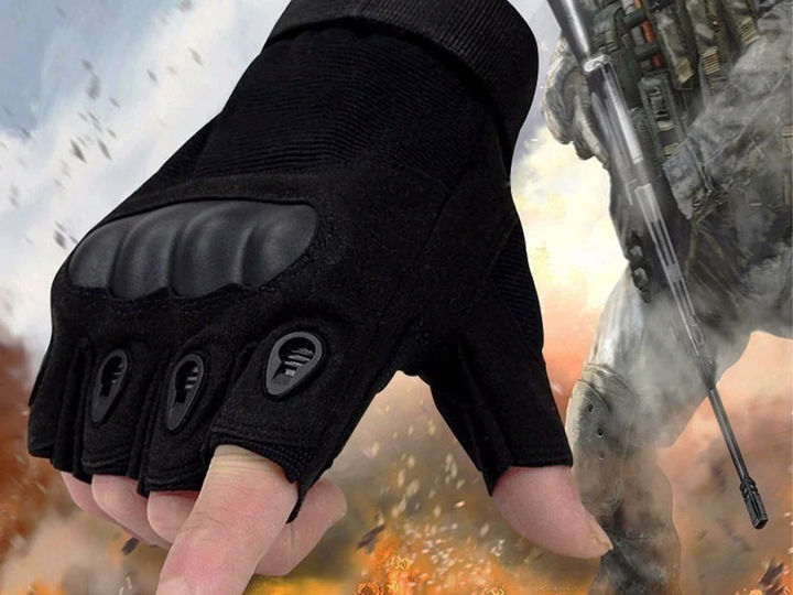 Перчатки  Oakley Без пальцев для мужчин армейские, военные, тактические XL Черный (1006-794-02) - изображение 2