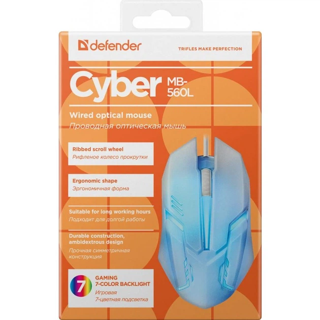 Мышка Defender Cyber MB-560L White (52561) - Фото 5 Мышка Defender Cyber MB-560L White (52561) - изображение 5