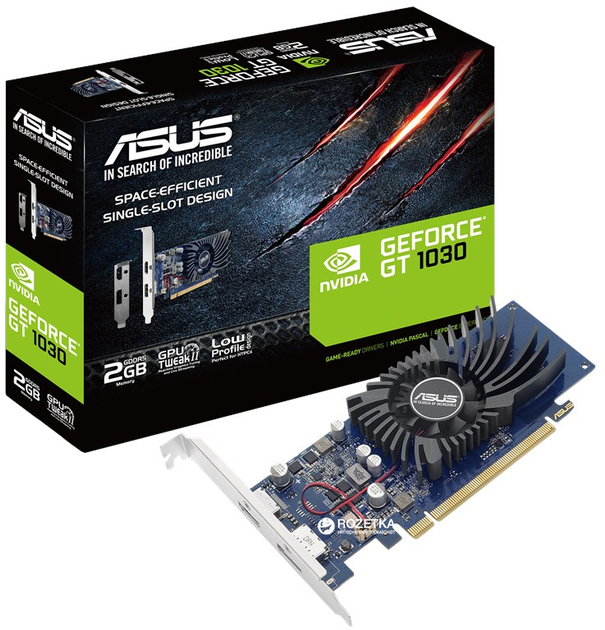 Відеокарта Asus PCI-Ex GeForce GT 1030 Low Profile 2GB GDDR5 (64Bit) (1228/6008) (DisplayPort, HDMI) (GT1030-2G-BRK) - зображення 5