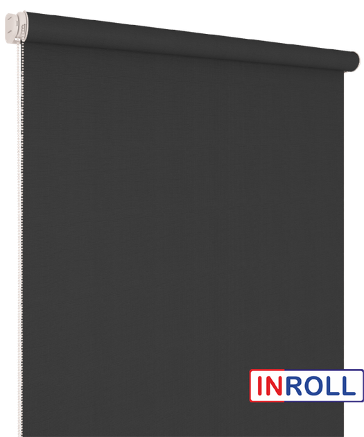 Ролета тканевая INROLL Есо-Mini 90х185 см Camila Черный A646 - изображение 3