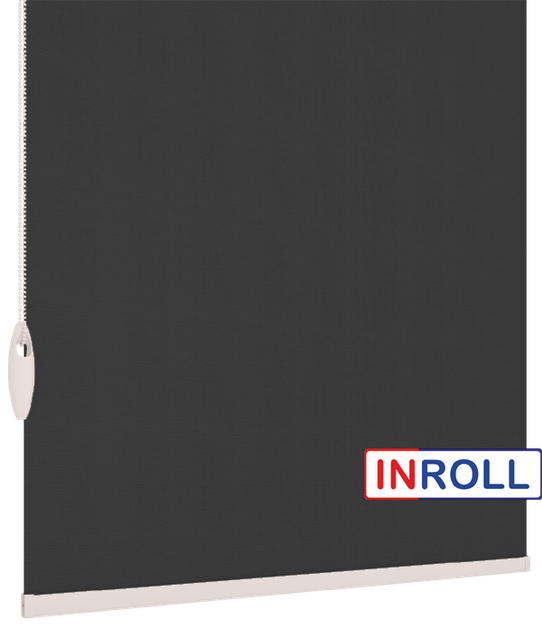 Ролета тканевая INROLL Есо-Mini 90х185 см Camila Черный A646 - изображение 4