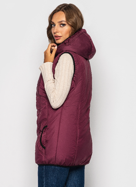 Женский теплый жилет MODA 0012/2 4XL (56) Бордовый ( 0012/2 D ) - изображение 3