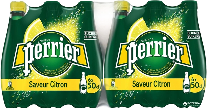 Акція на Упаковка мінеральної газованої води з лимоном Perrier 0.5 л х 24 пляшки від Rozetka