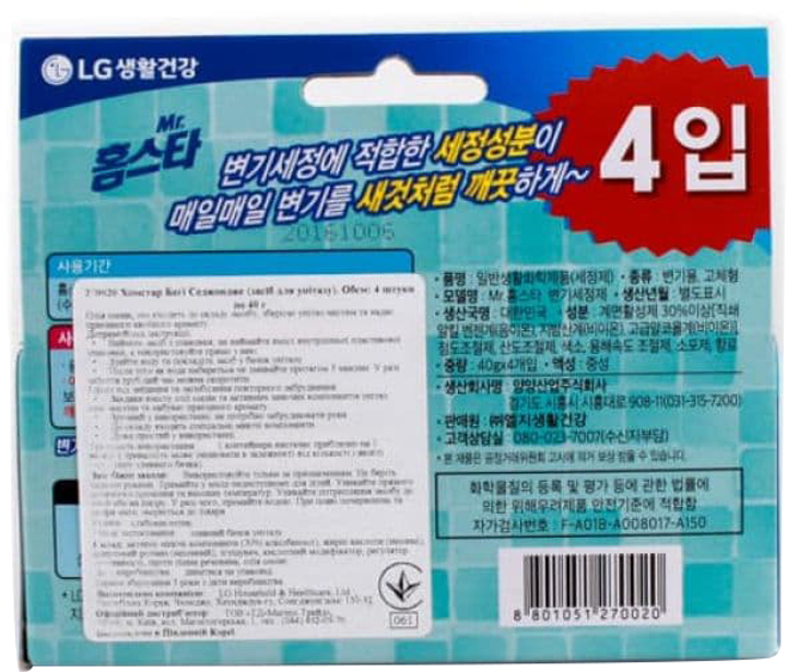 Средство для чистки унитаза LG Mr Homestar Бэги Седжондже 4 шт ...