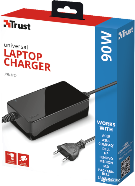 Универсальный блок питания Trust Primo 90W Laptop Charger (TR22142) - Фото 3 Универсальный блок питания Trust Primo 90W Laptop Charger (TR22142) - изображение 3