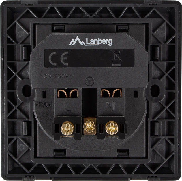 Розетка Lanberg Schuko Socket 2 USB Port 2.1A Чорна (AC-WS01-USB2-F-B) - зображення 4