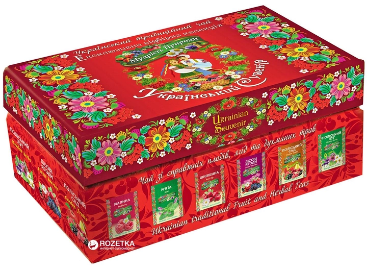 Набор чая в пакетиках Мудрость Природы Украинский сувенир 6 видов по 12 шт 132 г (4820167090562) - изображение 2