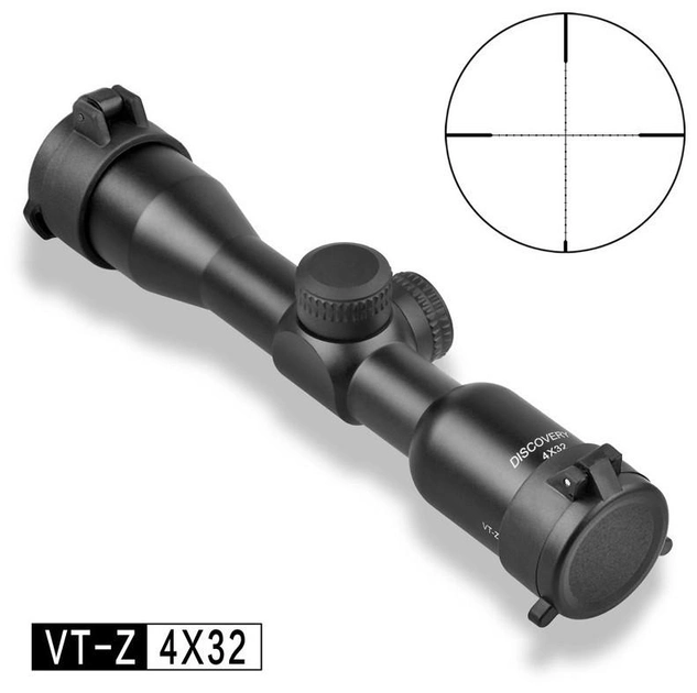 Оптический прицел постоянной кратности Discovery VT-Z 4x32 с кольцами и откидным крышками в комплекте - изображение 2