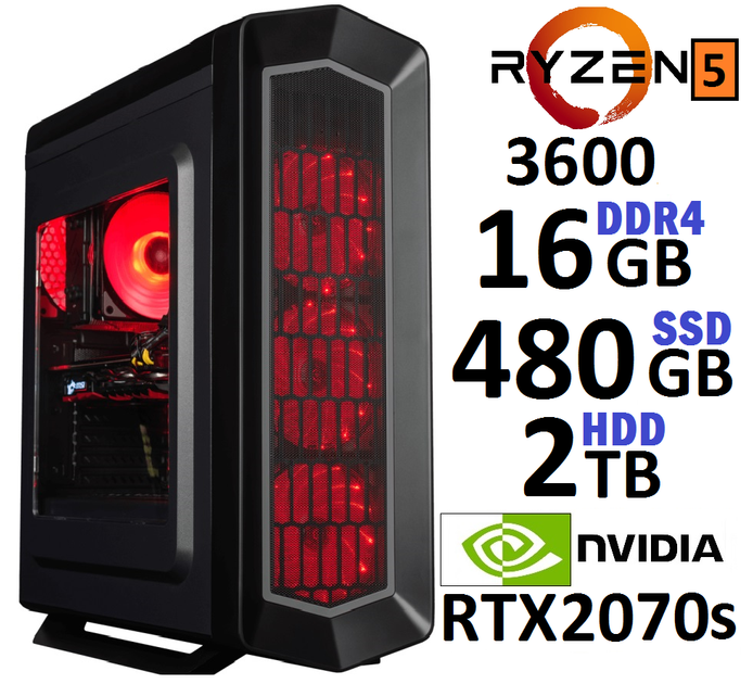 Компьютер Игровой Ryzen 5 3600 RTX2070 SUPER V1 – фото, отзывы