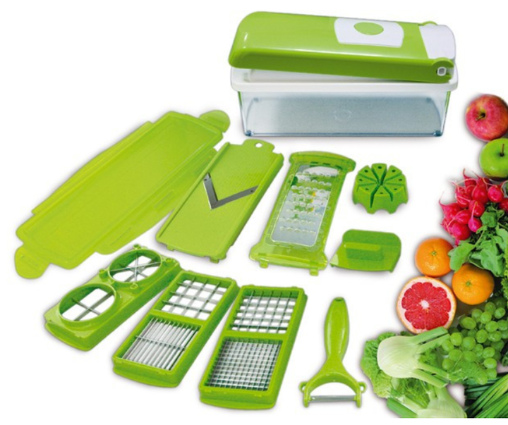 Овочерізка многофункицональная Nicer Dicer для овочів і фруктів зелена - зображення 2