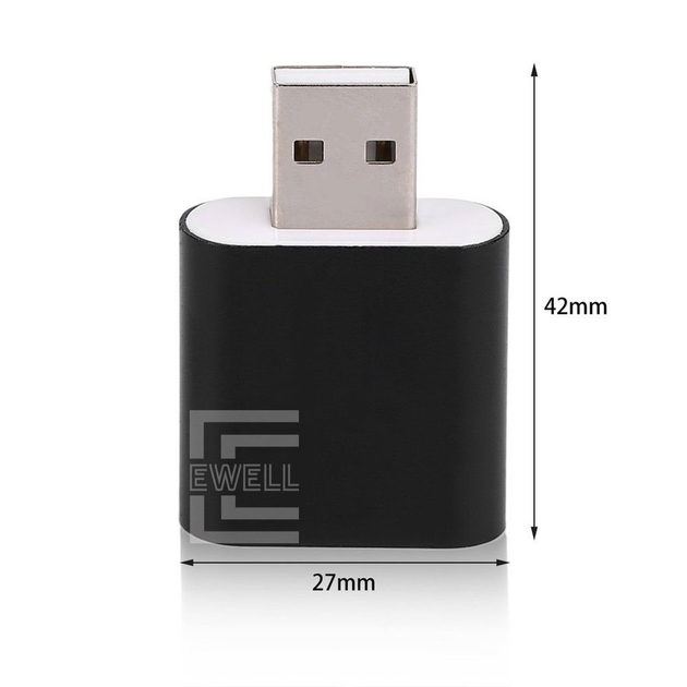 Звуковая карта Ewell USB CZH-H077 7.1 Channel, black (EW109) - изображение 2