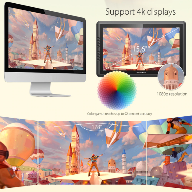 Монітор графічний XP-Pen Artist 16 Pro робоча поверхня 344x194мм роздільна здатність 1920x1080 (acf_00536) - зображення 7